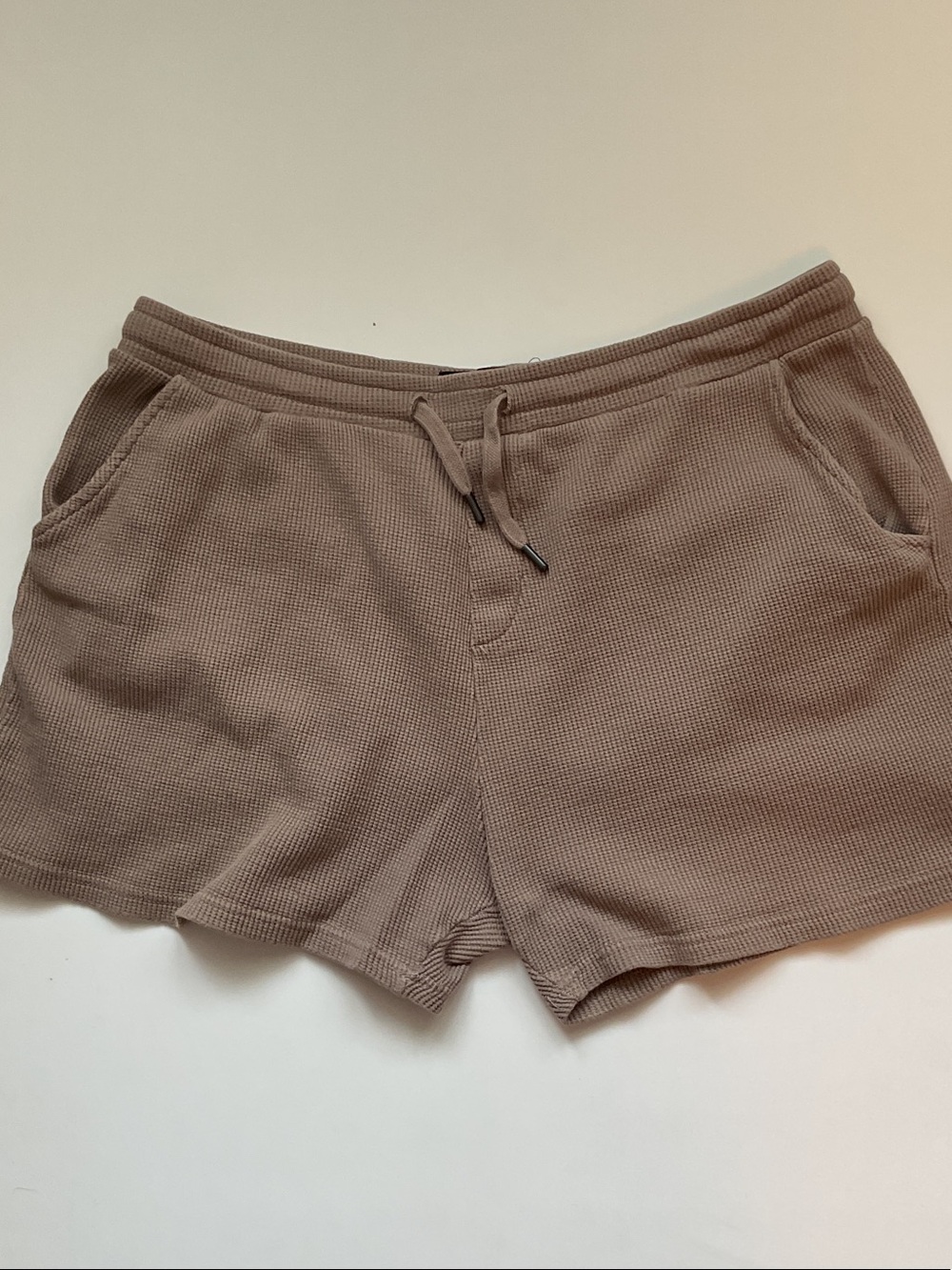 NATIVE YOUTH Waffle Knit Drawstring Shorts